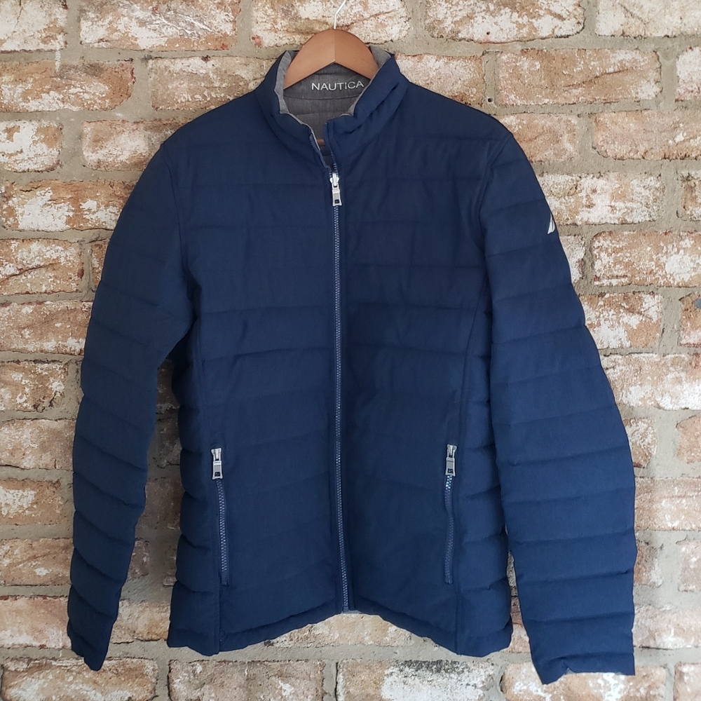 Nautica Navy Blue Reversible Puffer Jacket